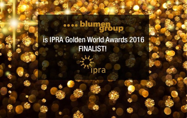 Blumen group PONOVO u finalu IPRA Golden World Awards! Among the IPRA finalists again. IPRA GWA 2016, here we come!